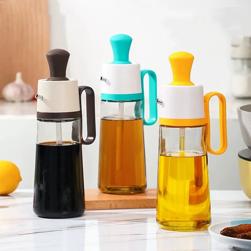 Cooking Utensils Brush Pour Oil Bottle Quantitative Oil-control Glass Oil-bottle Silicone Brush-head Metal Nozzle Transparent Oil-pot Seasoning Bottles ZL1229