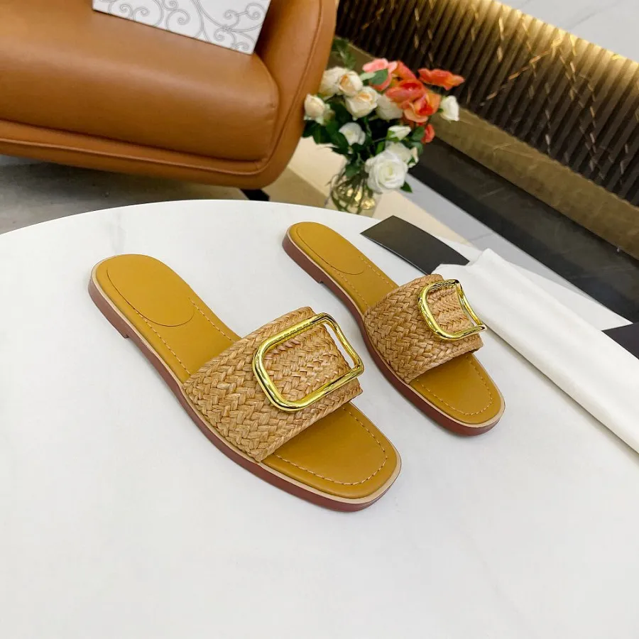 Fashion Designer slipper Dames Slippers Luxe Sandalen Merk Sandalen Echt Leer Slippers Flats Slide Casual Schoenen Sneakers door 19246510