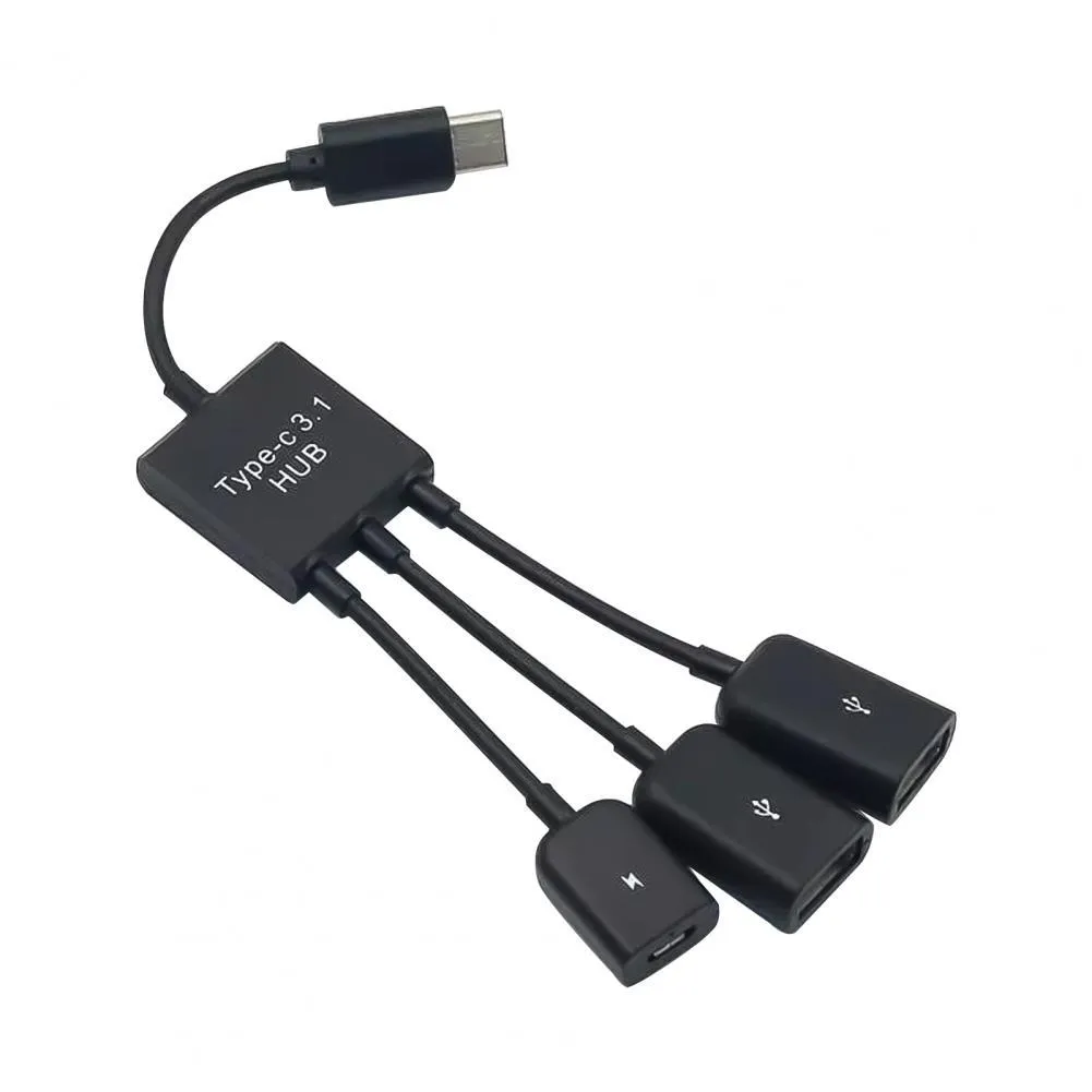 3 in 1 마이크로 USB 타입 -C ~ 3 OTG 듀얼 포트 허브 태블릿 용 안드로이드 마우스 키보드 마이크로 USB 유형 C 어댑터 변환기