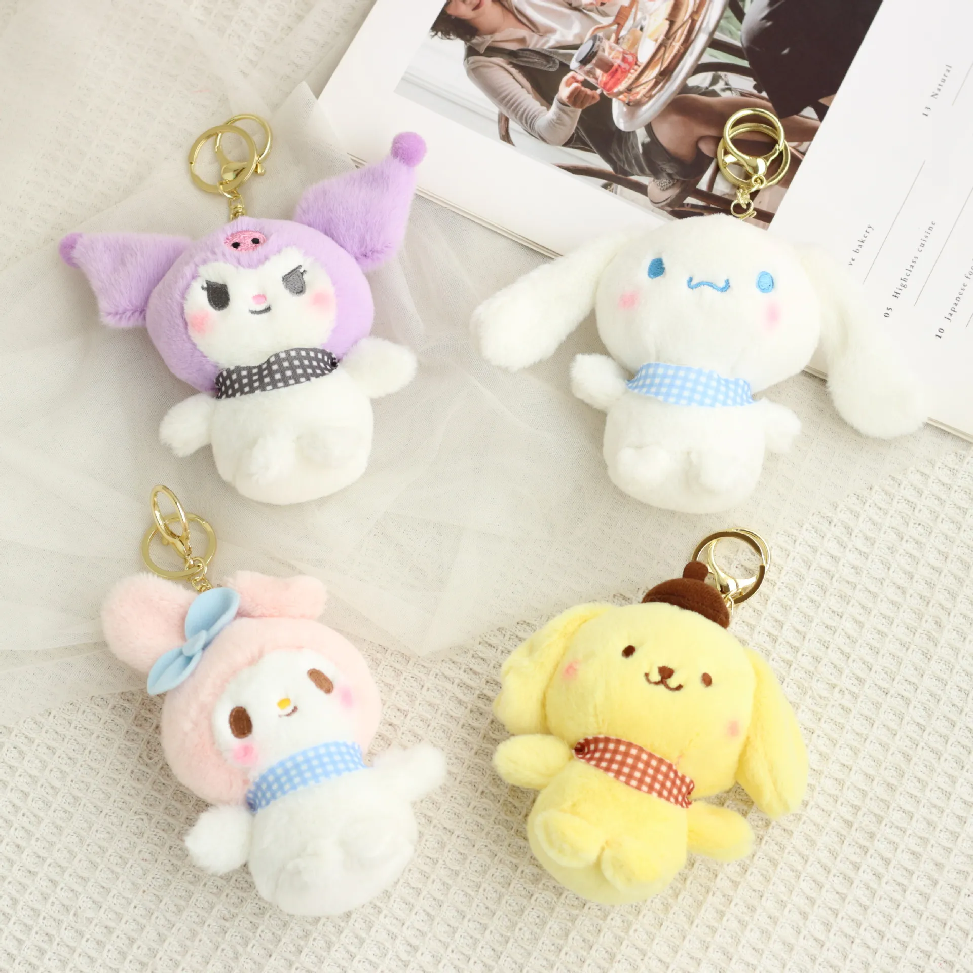 Cuddly Stuffed doll schoolbag pendant Japanese cute Pudding dog Jade cinnamon PC pendant plush keychain