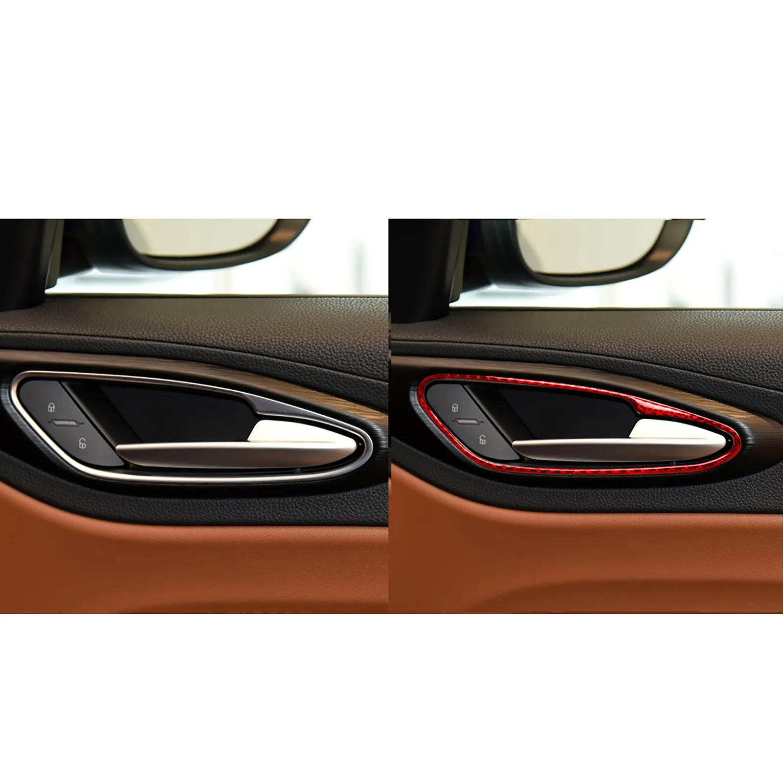 Für Alfa Romeo Giulia Stelvio Carbon Fiber Innen Tür Griff Dekorative  Rahmen Innen Modifikation Aufkleber Zubehör Von 32,46 €