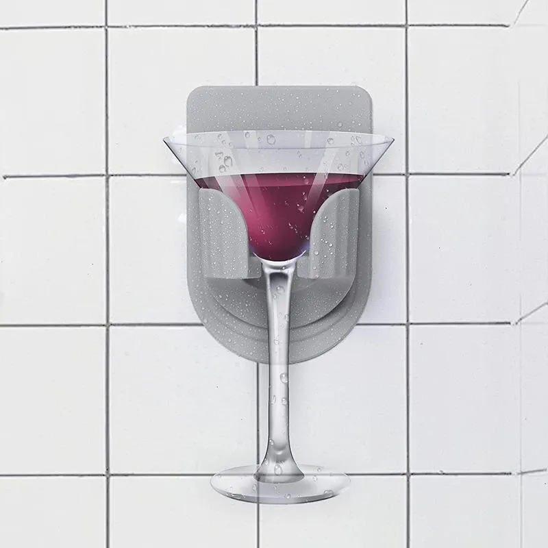 Haken rails creatief douche bierrek badkuip naadloze pasta badkamer wijn drankje draagbare drinkhouder cup organisatorhooks