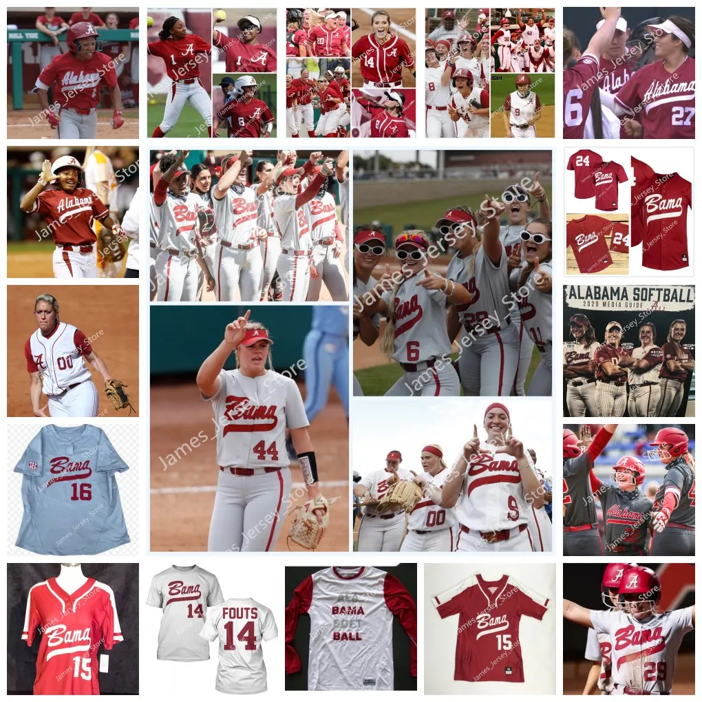 NCAA Custom Stitched Alabama Crimson Tide Softball Baseball Jersey 9