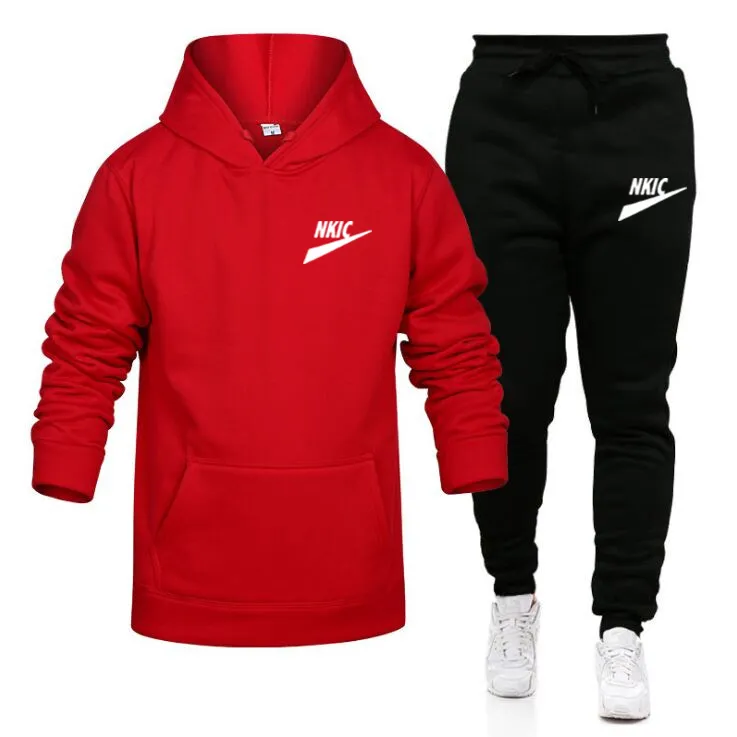 Red nike hoodie sales and sweatpants set
