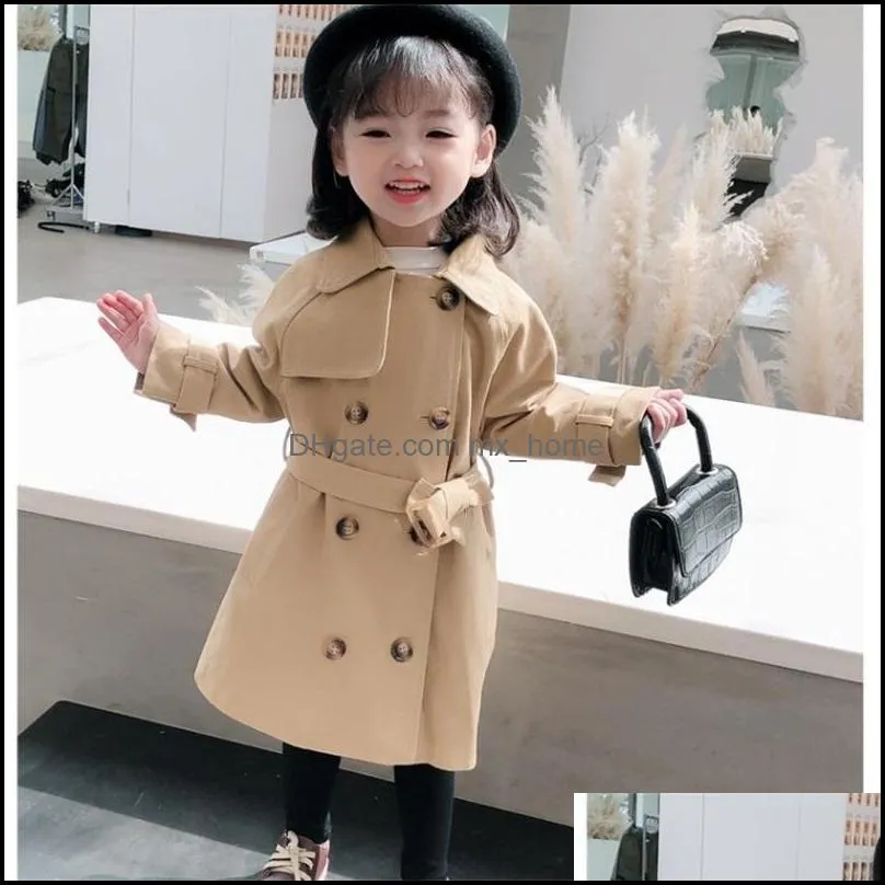 new spring autumn tench coats childrens outerwear fashion girl long coat toddler baby jacket windbreaker kids clothes 20220302 h1