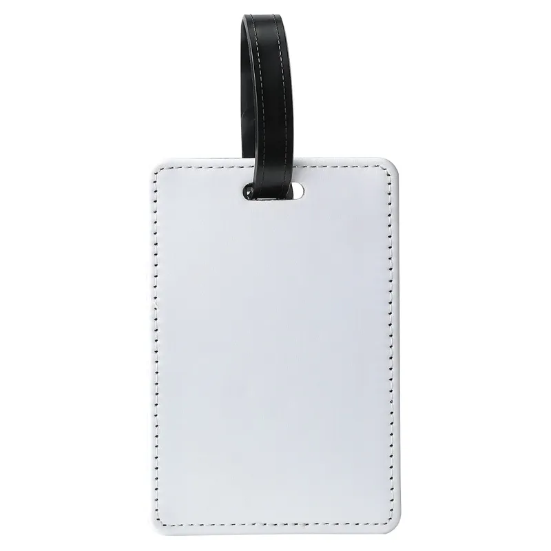 DHL100pcs Bag Parts Sublimation DIY Wthie Blank PU Single and Double Sided Sqare Luggage Tag