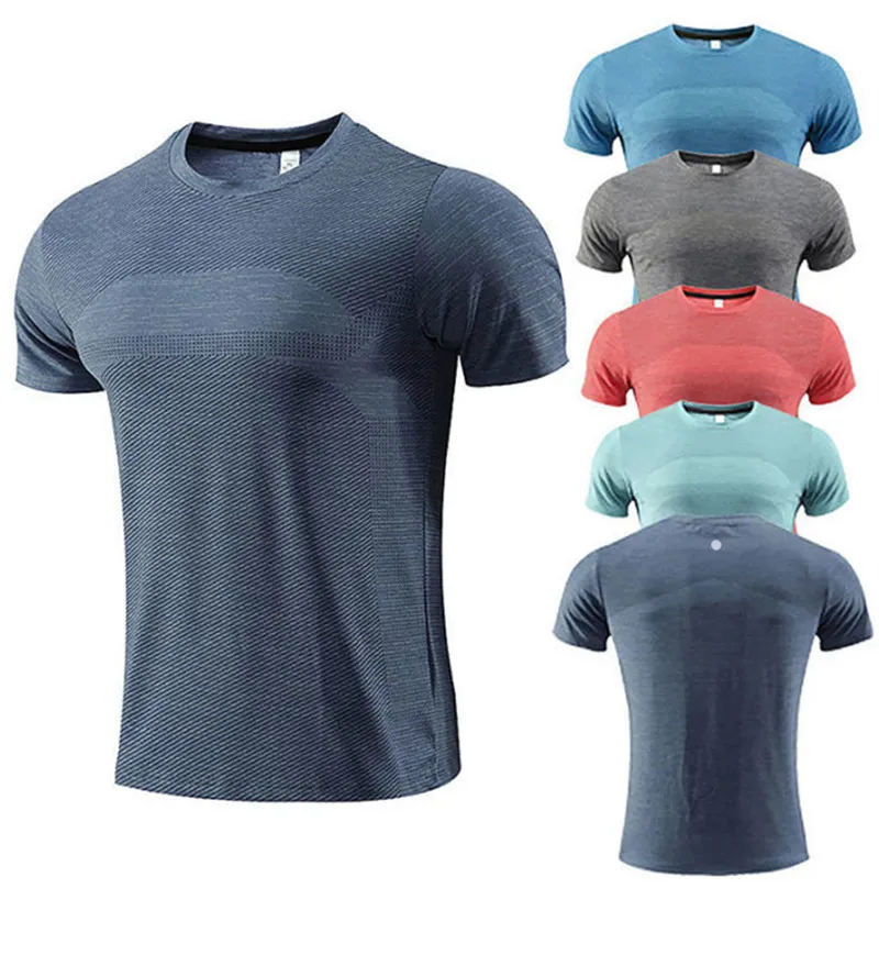 Ll Männer Outdoor-Shirts Neu Fiess Gym Fußball Fußball Mesh-Rückseite Sport Kurzärmeliges, schnell trocknendes T-Shirt Skinny Male für den Sommer