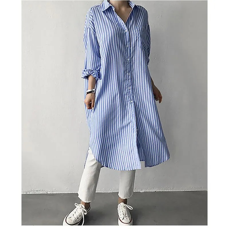 Women's Blouses & Shirts 2022Summer Women Causal Shirt Spring JapanStyle Loose Straight Singlebreasted Casual Young Turndown Collar Polyeste