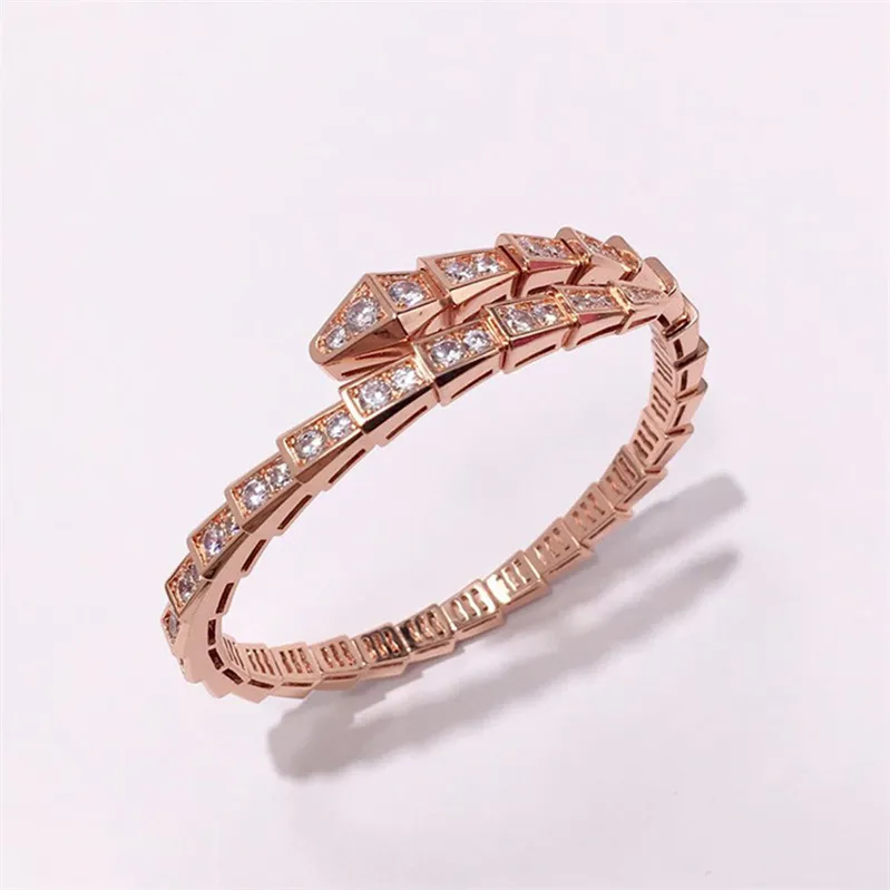 femmes bijoux designer bracelet serpent bracelet charme amitié laiton de haute qualité animal serpentine luxueux bijoux cadeau or argent rose diamants bracelets