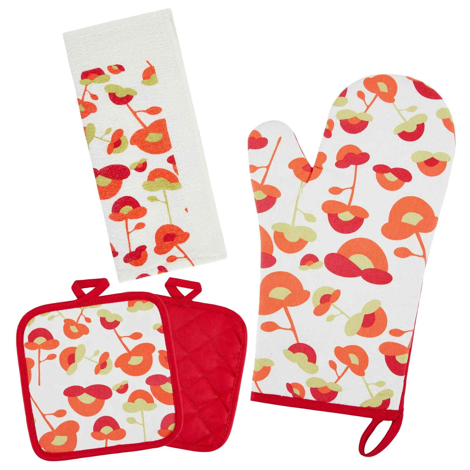 Derecht handdoek - Ovenwanten en potholders Zet 100% katoen voor perfecte gifting Baking Everyday Cooking duurzaam warmtebestendig 3 -delige 15x25in /7x13 in /8x8 in