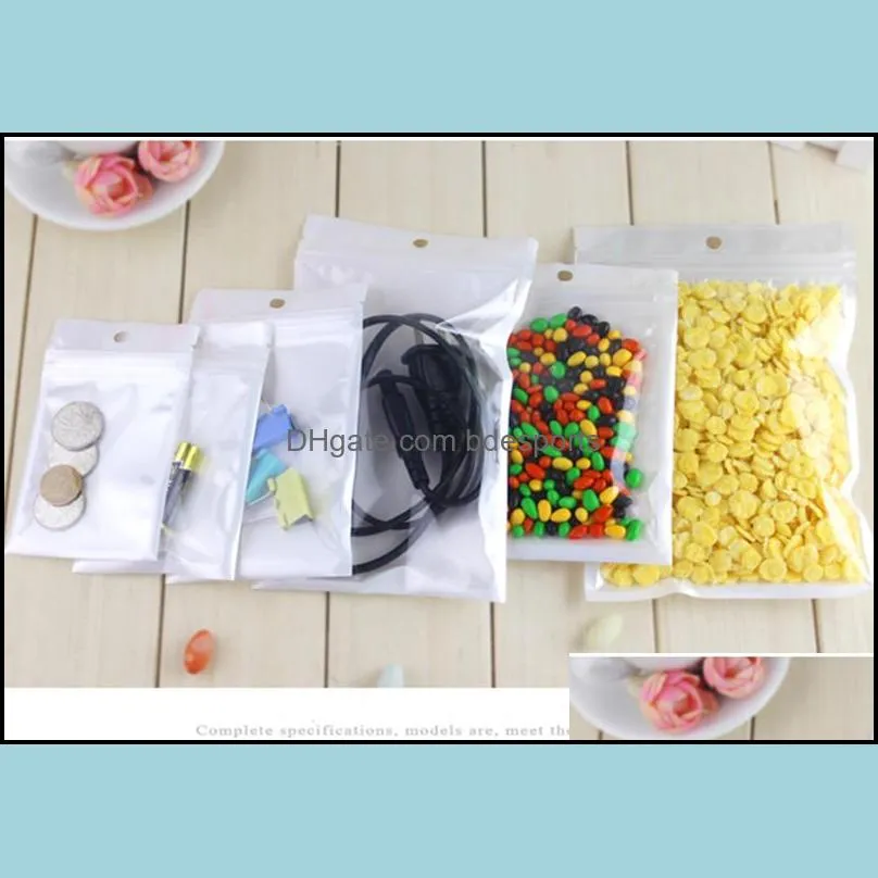clearwhite pearl plastic poly opp packing zippers retail packages mylar bags jewelry food pvc plastic bag many size available