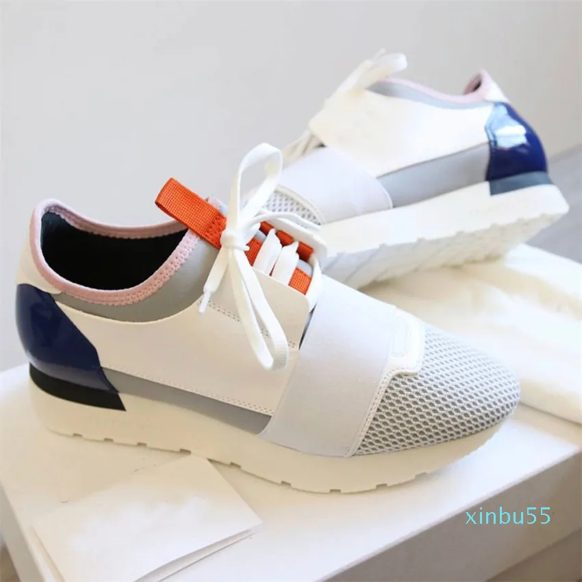 Designer Race Runner Sneaker Skor, Herr Casual Flats För Par Mesh Andas Sport Outdoor Trainers EU35-46