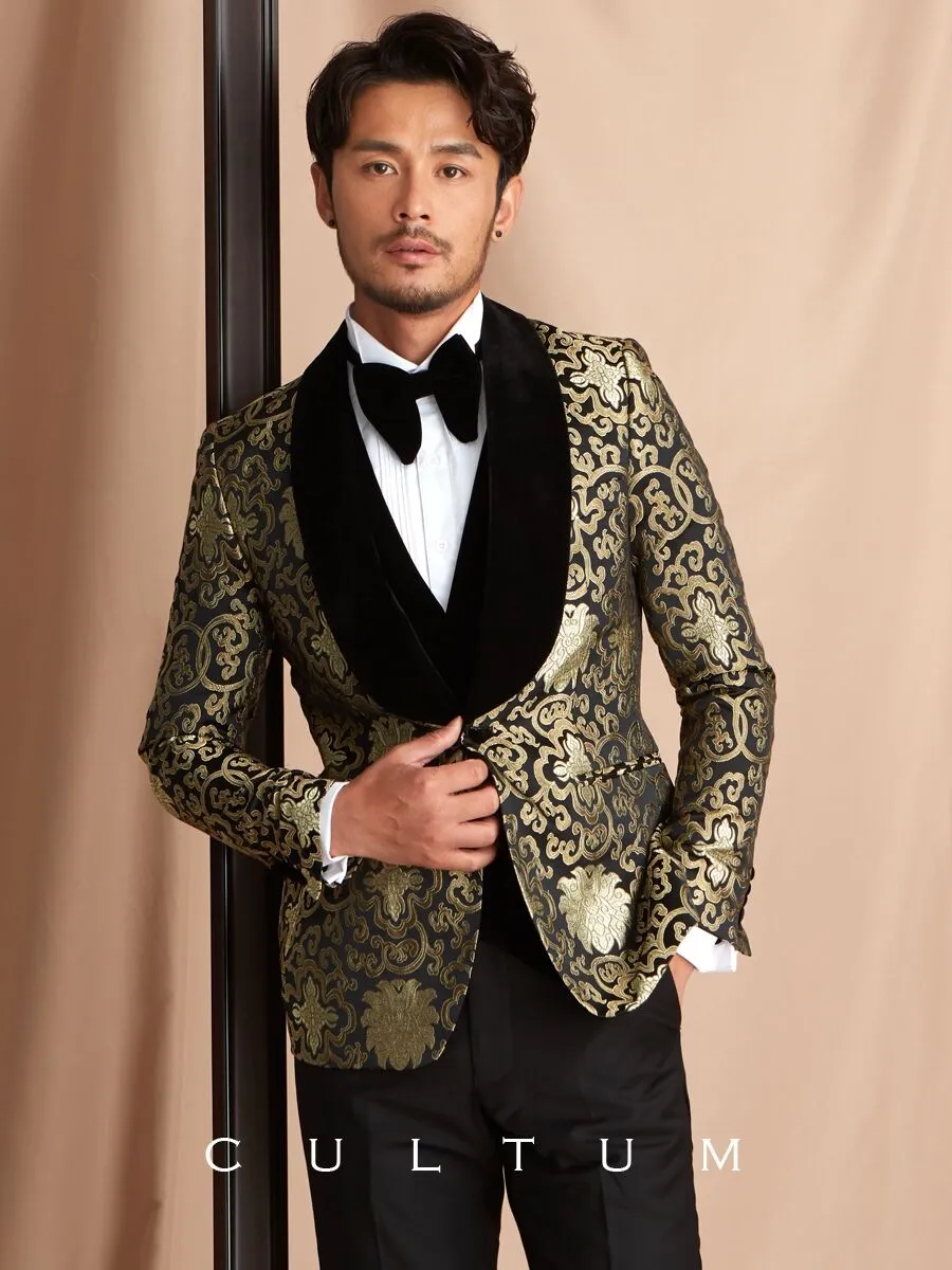 Nova Moda Paisley Noivo TuxeDos Shawl Lapel Slim Fit Groomsmen Mens Vestido De Casamento Excelente Homem Jaqueta Blazer 3 peças Terno (jaqueta + calça + colete + gravata) 2608