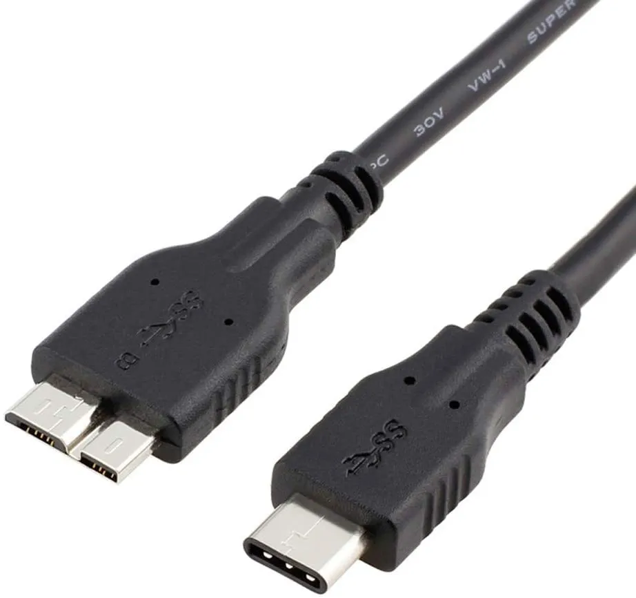 USB-C 3.1 Gen 2 Charger Cable 3.3ft محرك أقراص ثابت خارجي متوافق مع WD Seagate Toshiba Canvio المحمولة ، Samsung S5/Note 3