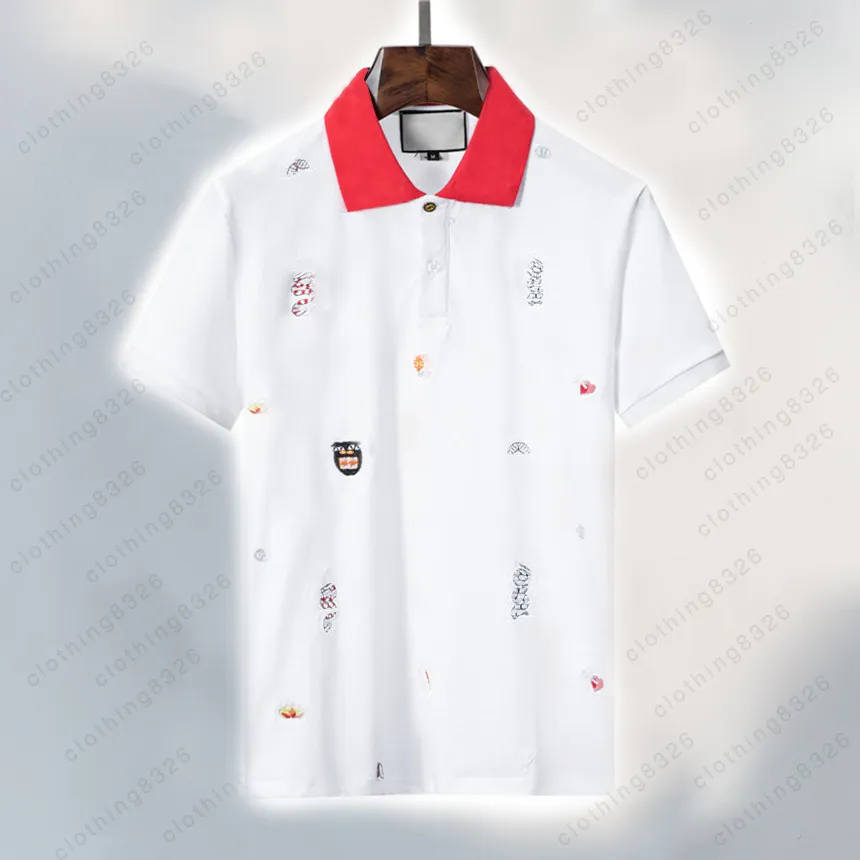 2022 Projektant wysokiej jakości Polo T koszule Polos Polos Floral Mens High Pullover Street Fashion Medusa Horse Polo Prace Prace Luksusowy koszulka