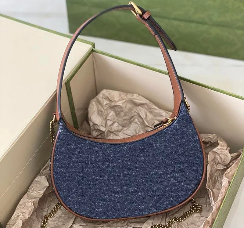 2022 half-moon-shaped mini Bag Designer women's Textured Genuine Leather Shoulder Bags Crescent Silhouette Handbag with Antique