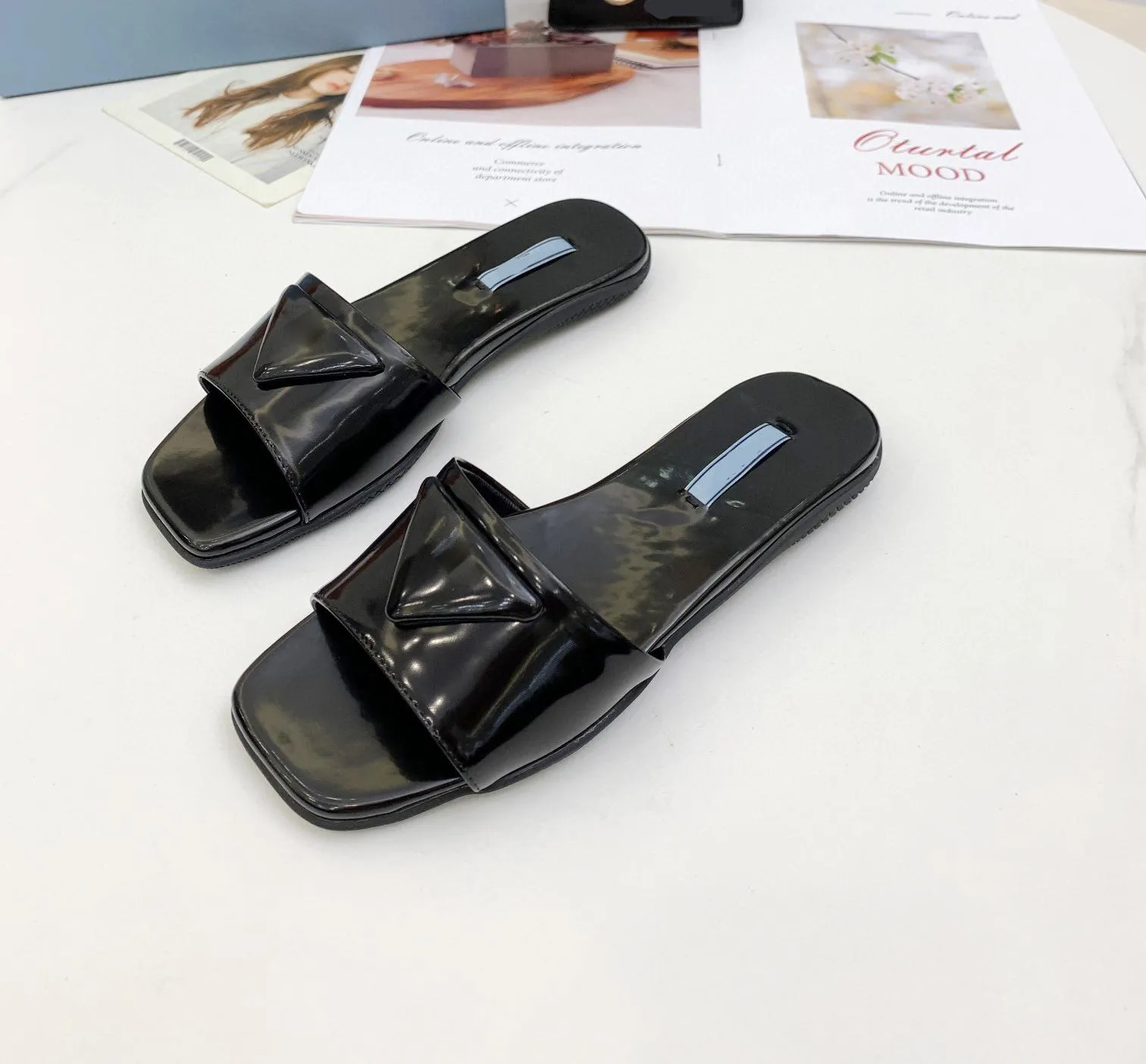 20ssmnp17 slippers fashion causal girls tian/blooms start print slide sandals unisex outdoor beach flip flops