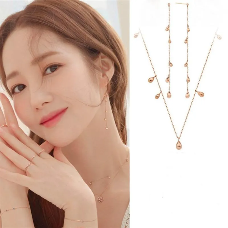 Chains Drops 925zilver Koreaans Drama Haar privéleven Park Minying Dezelfde ketting Valentijnsdag Sleutelbeenketting voor vrouwen GiftChains