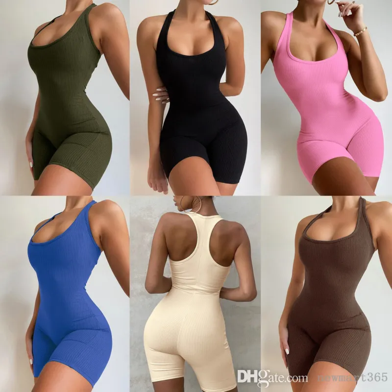 Sexy dames 022 jumpsuits ribgebreide rompertjes hoge taille strakke sport yoga eendelige broek bodysuits