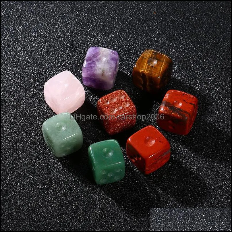 Stone Loose Beads Jewelry Natural Crystal 15Mm Dice Ornaments Quartz Healing Crystals Energy Reiki Gem Craft Hand Pieces Living Dhysw