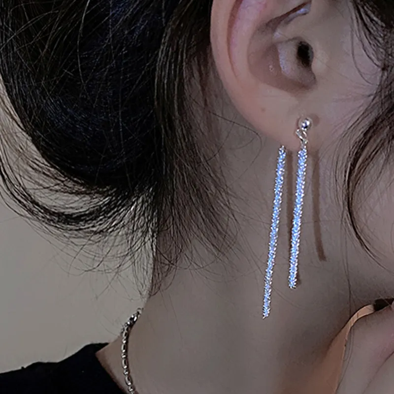 Shiny Starry Quaste Temperament Erweiterte Quaste Ohrringe Für Frauen Koreanische Mode Baumeln Ohrring Täglichen Geburtstag Party Schmuck Geschenke