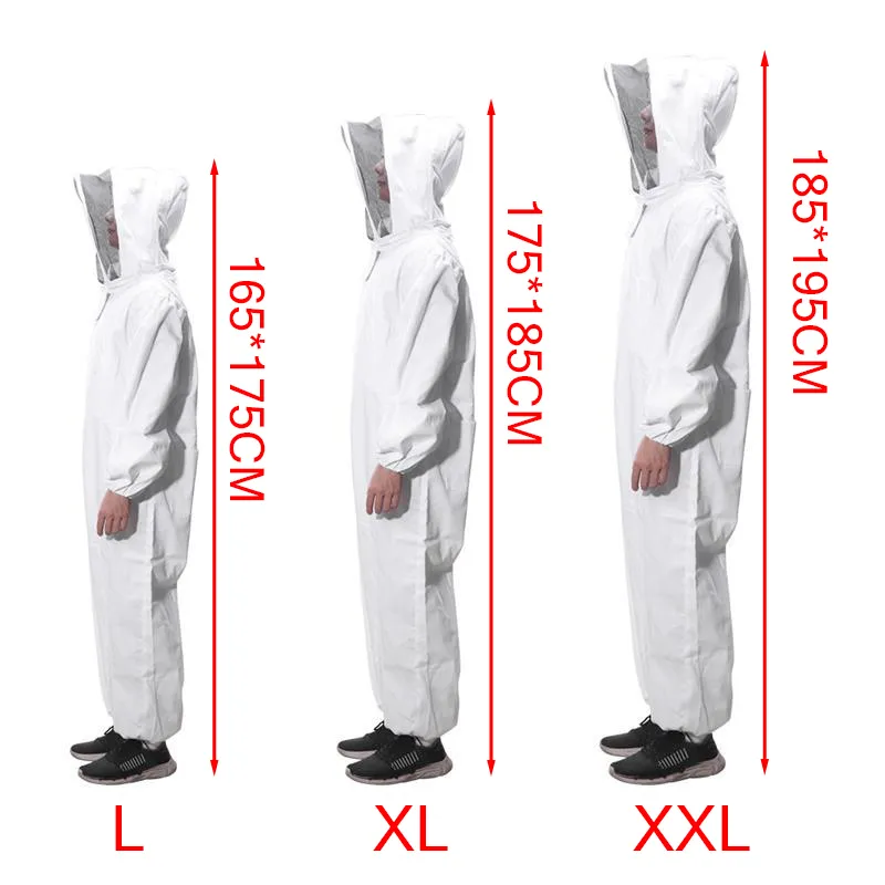 Coton Full Body Apiculture Vêtements Voile Capuche Chapeau Anti Abeille Manteau Spécial De Protection Abeille Costume Équipement 220602