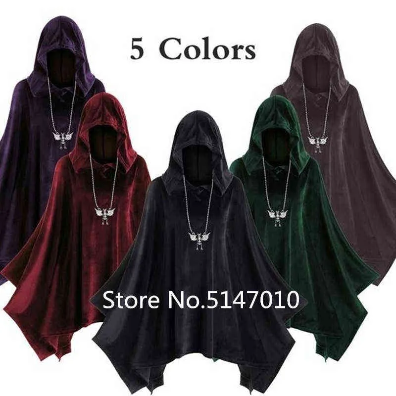 Médiéval Cosplay Cape Gothique Halloween Carnaval Vient Pour Adulte