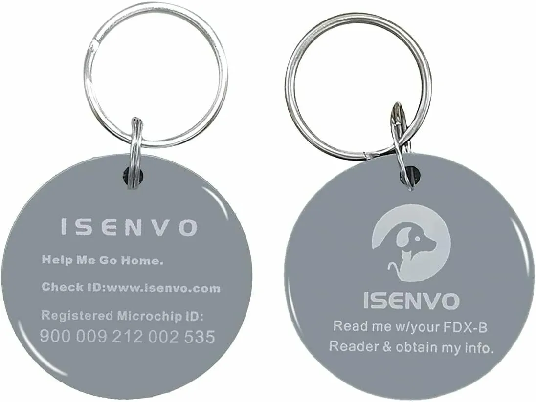 2Piece Pet ID Tag with Microchip Inside Dog and Cat ID Waterproof