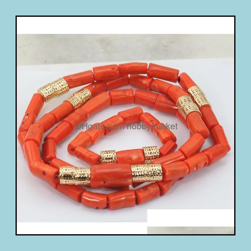 Earrings & Necklace Dubai Wedding Coral Jewelry Quality Men Real Bead Set 50 Inches Long Bracelet For Groom ABH555