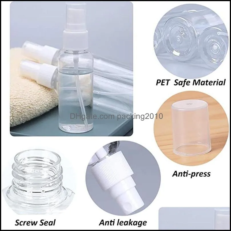 60ml 2OZ Extra Fine Mist Mini Spray Bottles with Atomizer Pumps for Essential Oils Travel Perfume Portable Makeup PP/PET Plastic