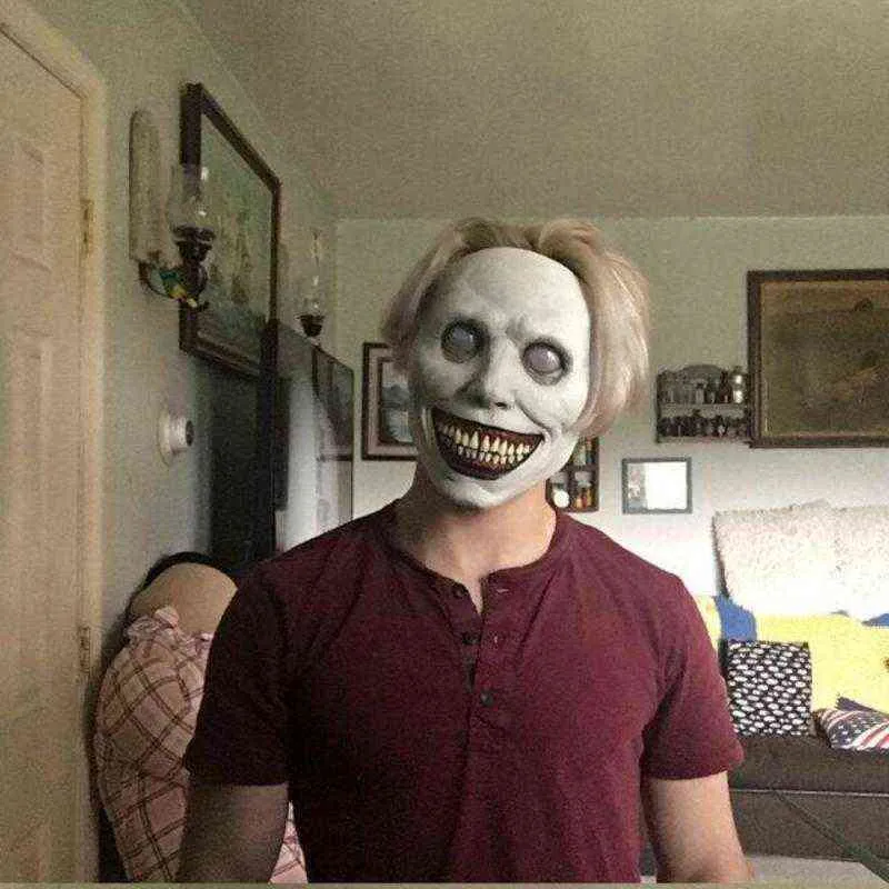 Killer Jeff Creepypasta Open Mouth Adult Latex Mask Halloween