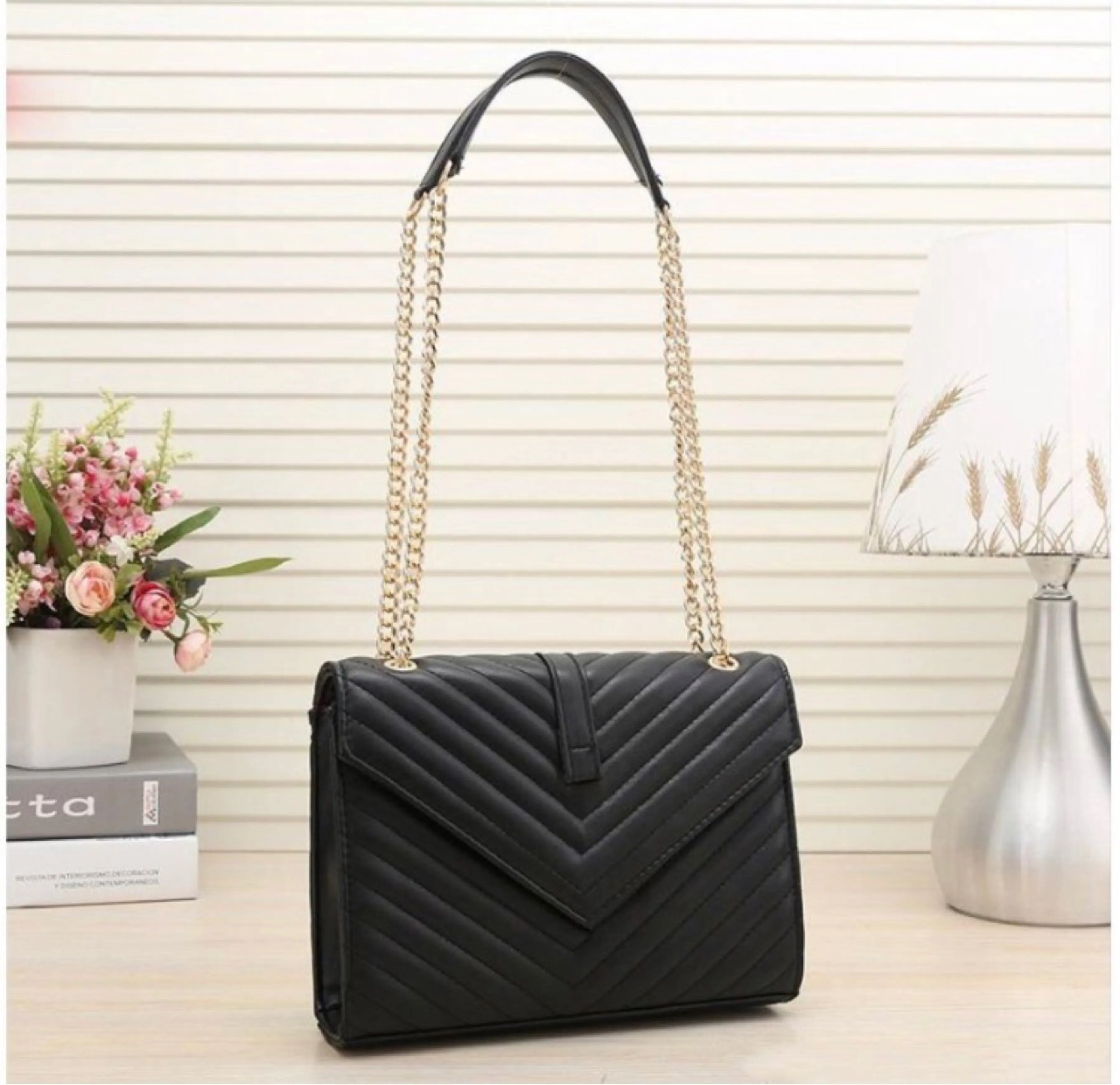 2022 bolsa de luxo bolsa de ombro bolsas femininas marca LOULOU designer em forma de Y costura couro senhoras corrente de metal corrente de alta qualidade caixa de presente mensageiro em forma de concha atacado 051