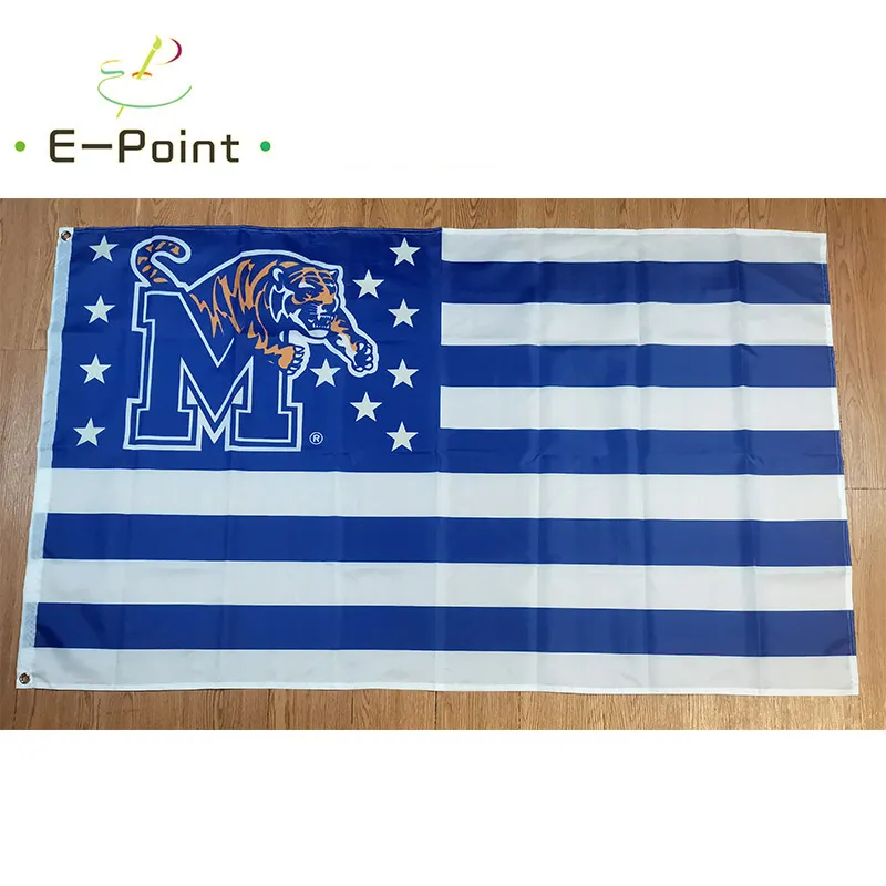 Bandera de poliéster del equipo de los Tigres de Memphis de la NCAA, bandera de 3 pies x 5 pies (150 cm x 90 cm), decoración de carteles, regalos para el jardín y el hogar voladores al aire libre