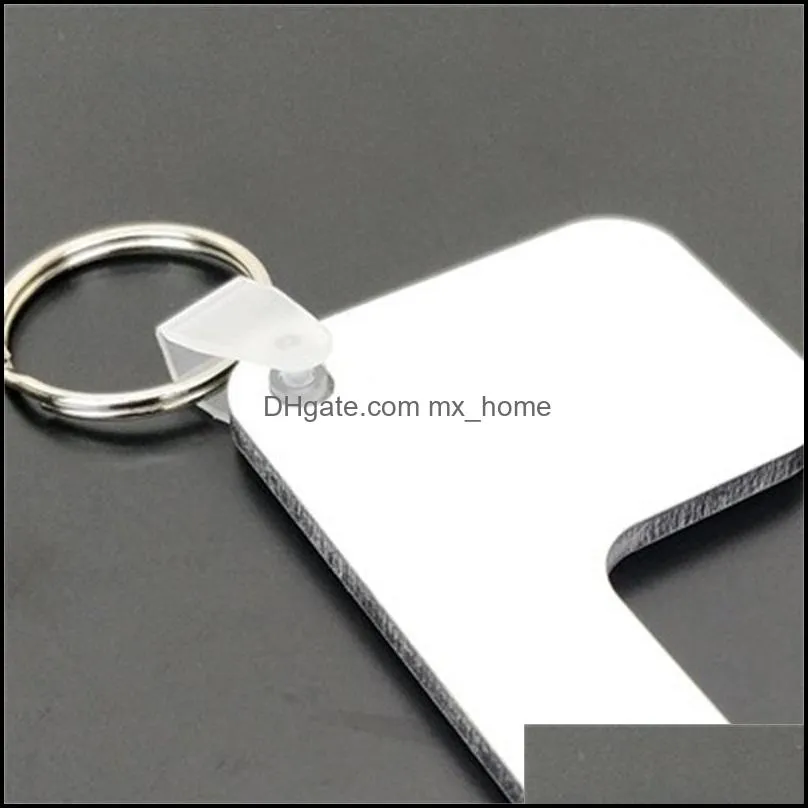 Thermal trans Pendants door handle KeyChain sublimation non-contact doors handles keys chain heat transfer printing blank key ring customi 150