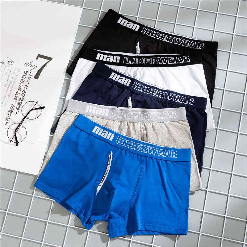 Boxer Intimo uomo Uomo Mutande di cotone Uomo Puro Uomo Mutandine Pantaloncini Intimo Boxer Solid Cuecas 365 Calzoncillos G220419