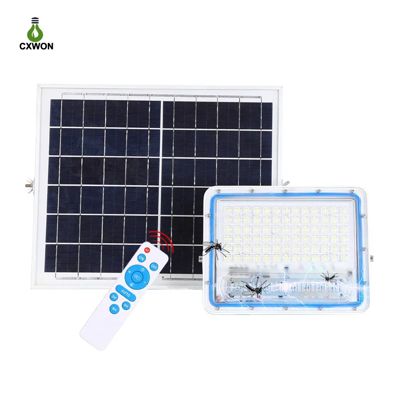 50W 100W 300W Power Solar Power PhotoCatalyst Mosquito Lâmpada de assassino de mosca Led Led FloodLight Outdoor à prova d'água com controle remoto