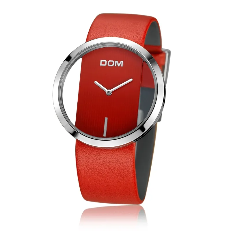 DOM mode femmes montres de luxe femmes Bracelet Quartz twatch pour femmes montre à Quartz montre-Bracelet fille étanche en cuir véritable