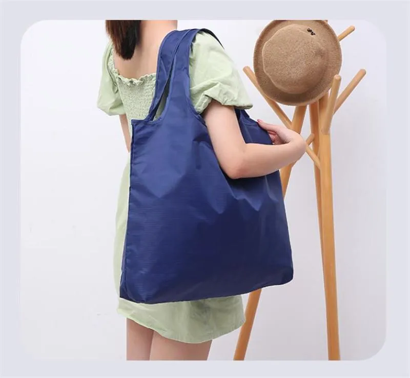 Folding Nylon Shopping Bag Foldable Thick Oxford Reusable Big Eco Grocery Totes Friendly Supermarket Waterproof Home