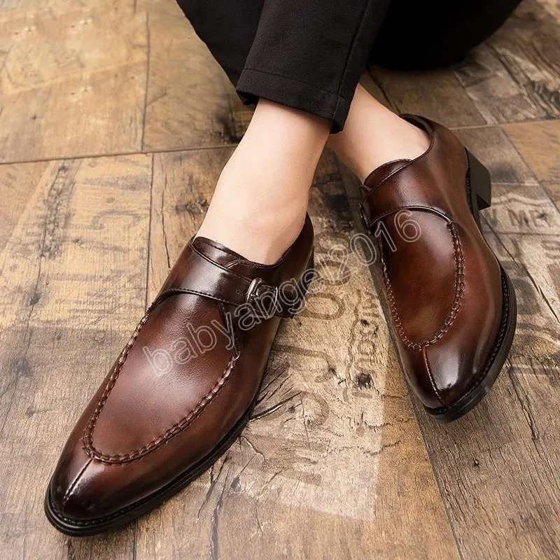 Monk Strap Men Sapatos Couro da Itália deslizam sapatos Men mocassim sapatos para homem 2022 Sapato Masculino de Luxo Chaussure