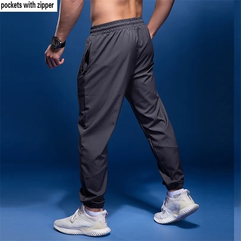 BINTUOSHI Sport Pants Men Running With Zipper Pockets Soccer Training Joggings Fitness For 1 220509