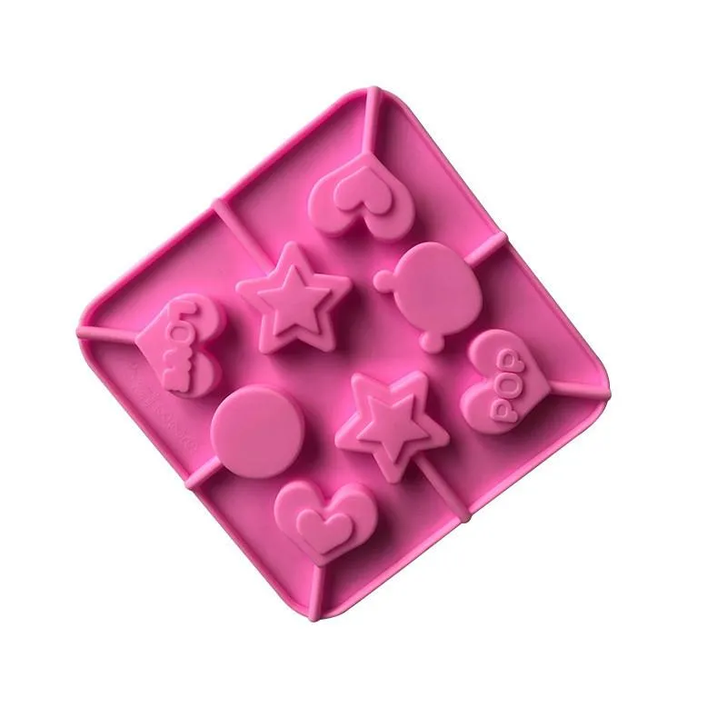 Baking Moulds Love Five Pointed Star Silicone Lollipop Molds Silicone Cake Mold Without Stick