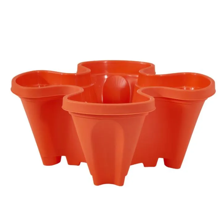Four Petals Strawberry Stereoscopic Tall Plastic Planters Stackable Balcony  Vegetable Pots Colorful No Space Practical Basin SN6450 From Szyang, $3.78