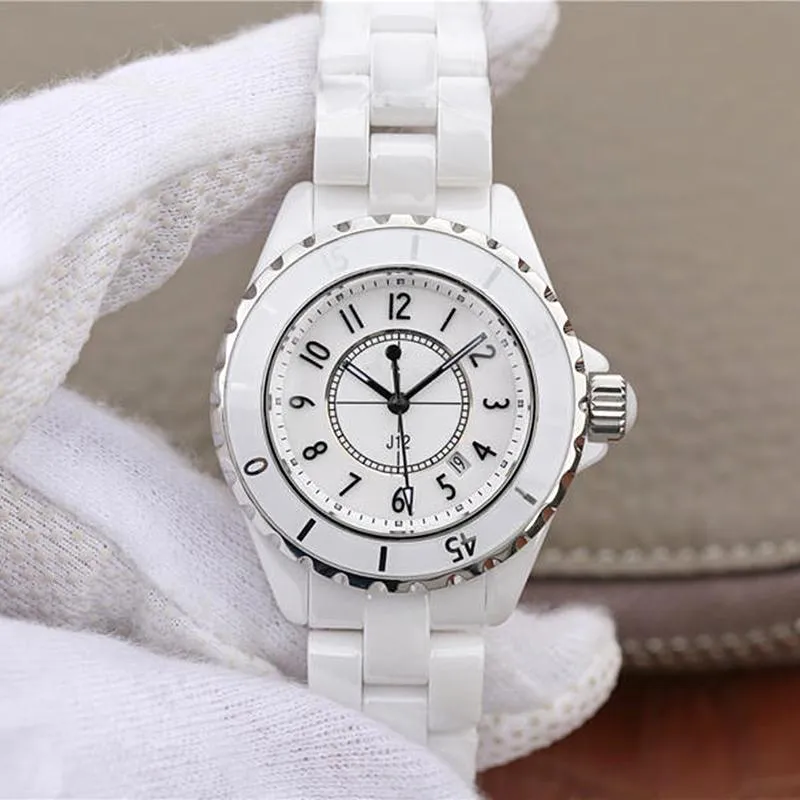 Zegarek oryginalny ceramiczny czarny biały ceramica zegarek mężczyzna mężczyzna mody mody prosta kwarc elegancka sukienka biznesowa Watche252W