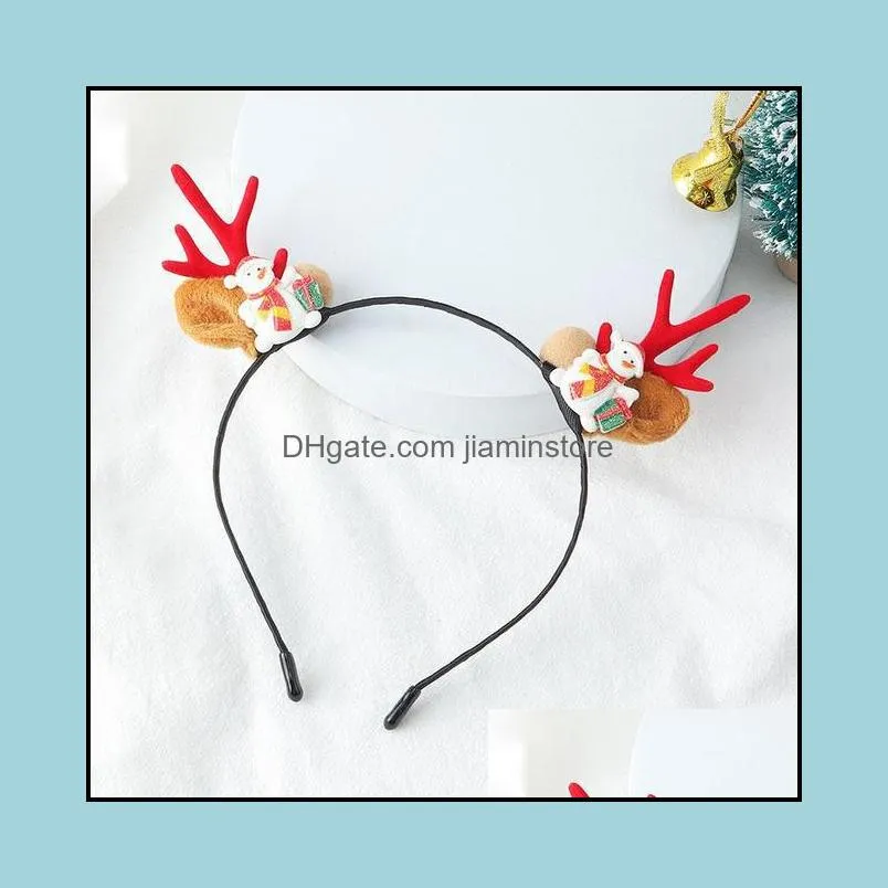 christmas hairbands for girls cute deer ear headbands kids christmas antler hair bands plastic hair hoop hair accessories