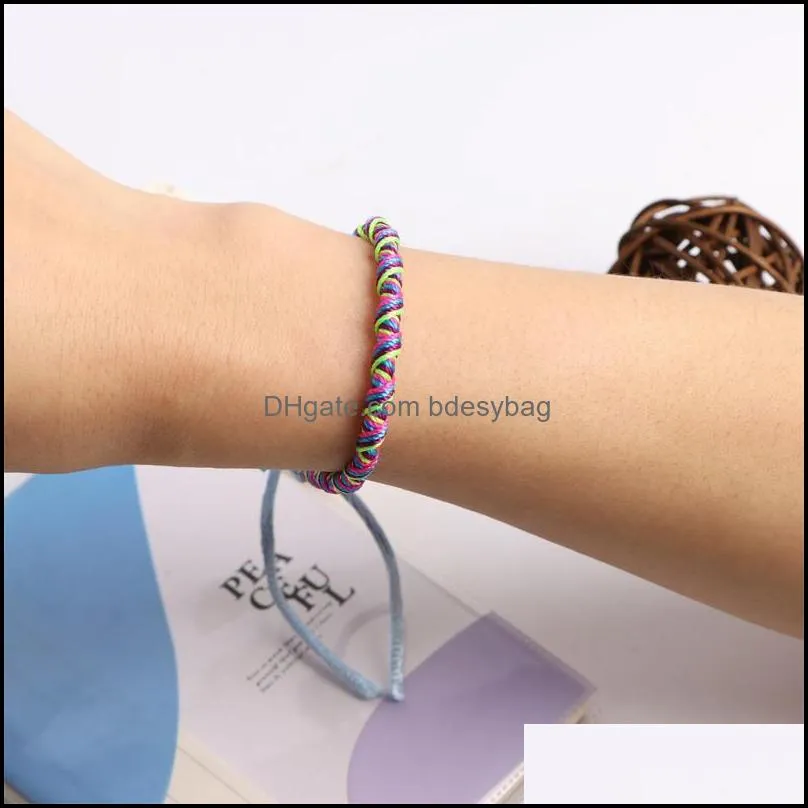 bangle fashion multicolor ethnic friendship braided rope cuff bracelets wristband jewelry for women men lovers giftsbangle