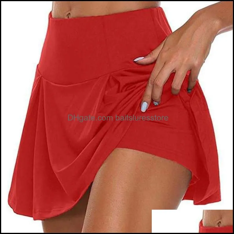 Sale Women Athletic Pleated Tennis Golf Skirt With Shorts Workout Running Skort Summer X85