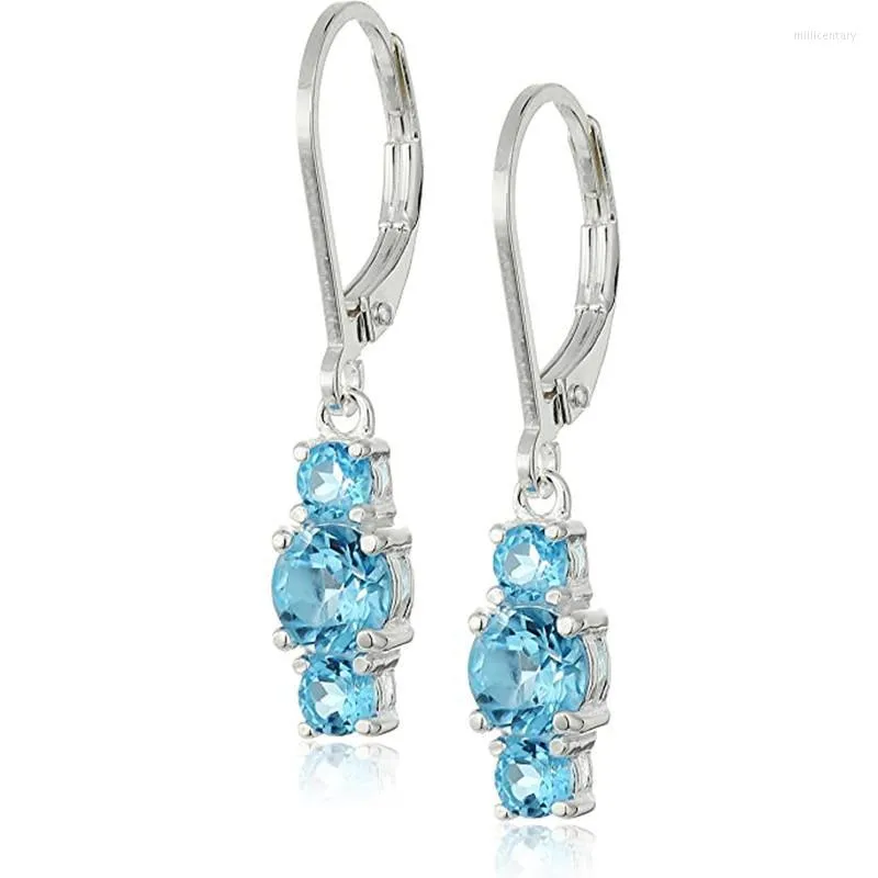 Dangle & Chandelier Huitan Triple Cubic Zirconia Bright Women Drop Earrings For Evening Party Female Elegant Accessories Trendy Jewelry Mill