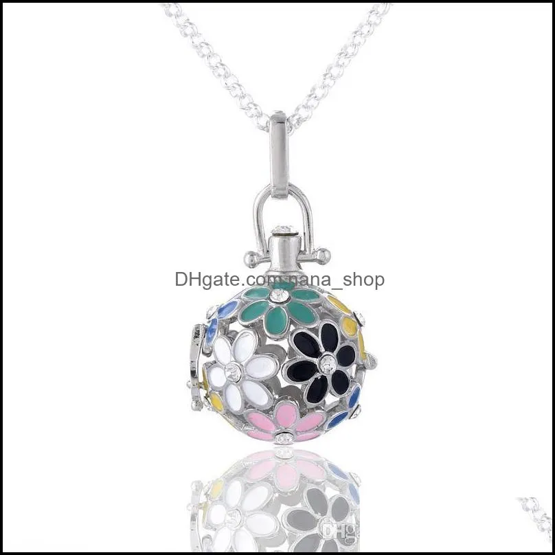 Premium Aromatherapy Essential Oil Diffuser Necklace Locket Pendant Jewelry With 60cm Chain 3Pcs Refill Ball 5 Styles