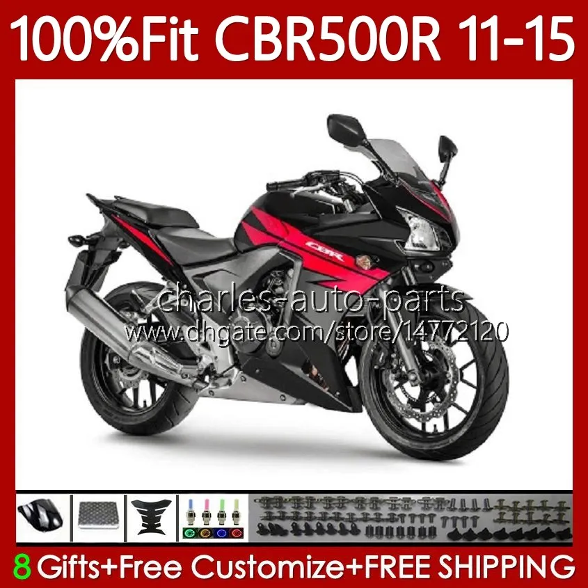 Honda CBR500 CBR 500R 500 R 500R CC 500cc 11-15 Bodywork 126no.125 CBR-500R CBR500R 11 12 13 2014 2015 CBR500RR 2011 2012 2013 14 15 사출 페어링 레드 블랙