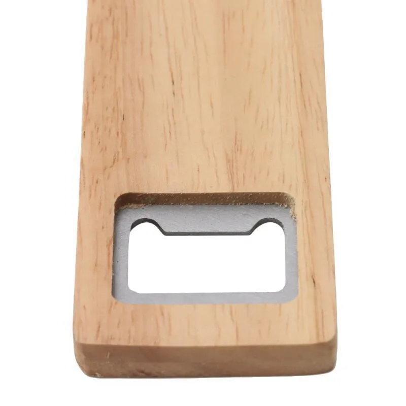 Wood Beer Bottle Opener Stainless Steel With Square Wooden Handle Openers Bar Kitchen Accessories Party Gift LX3725